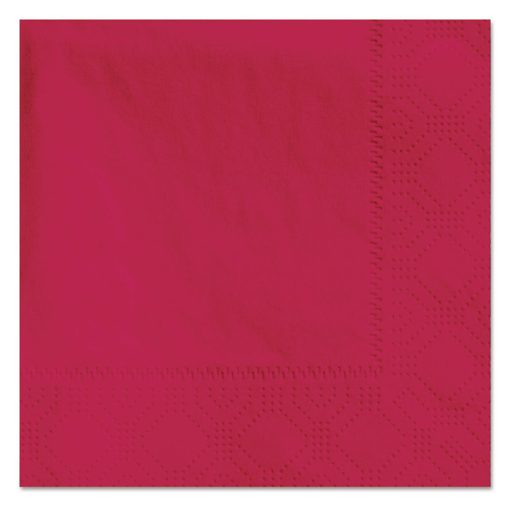 Beverage Napkins, 2-Ply, 9 1/2 x 9 1/2, Red, 1000/Carton