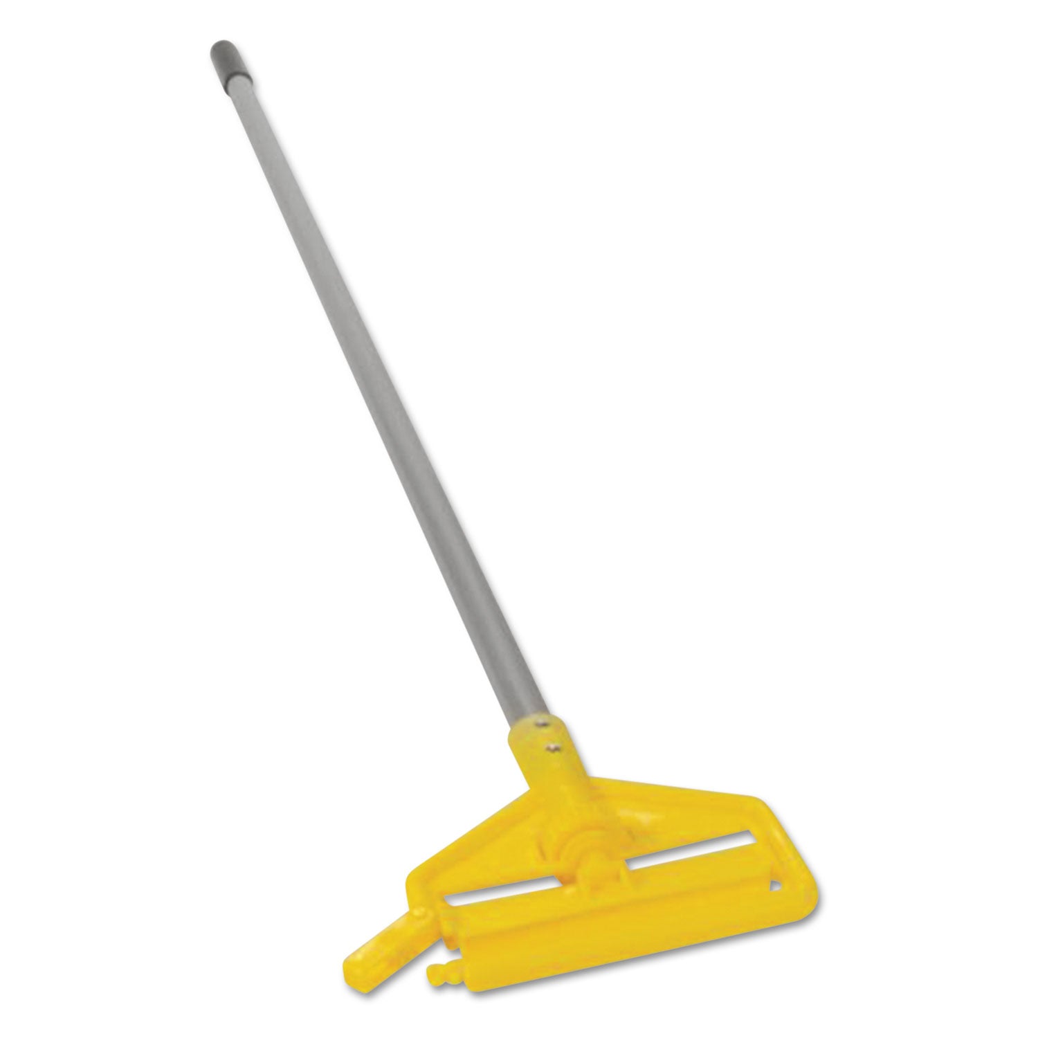 Invader Aluminum Side-Gate Wet-Mop Handle, 1" dia x 60", Gray/Yellow - 