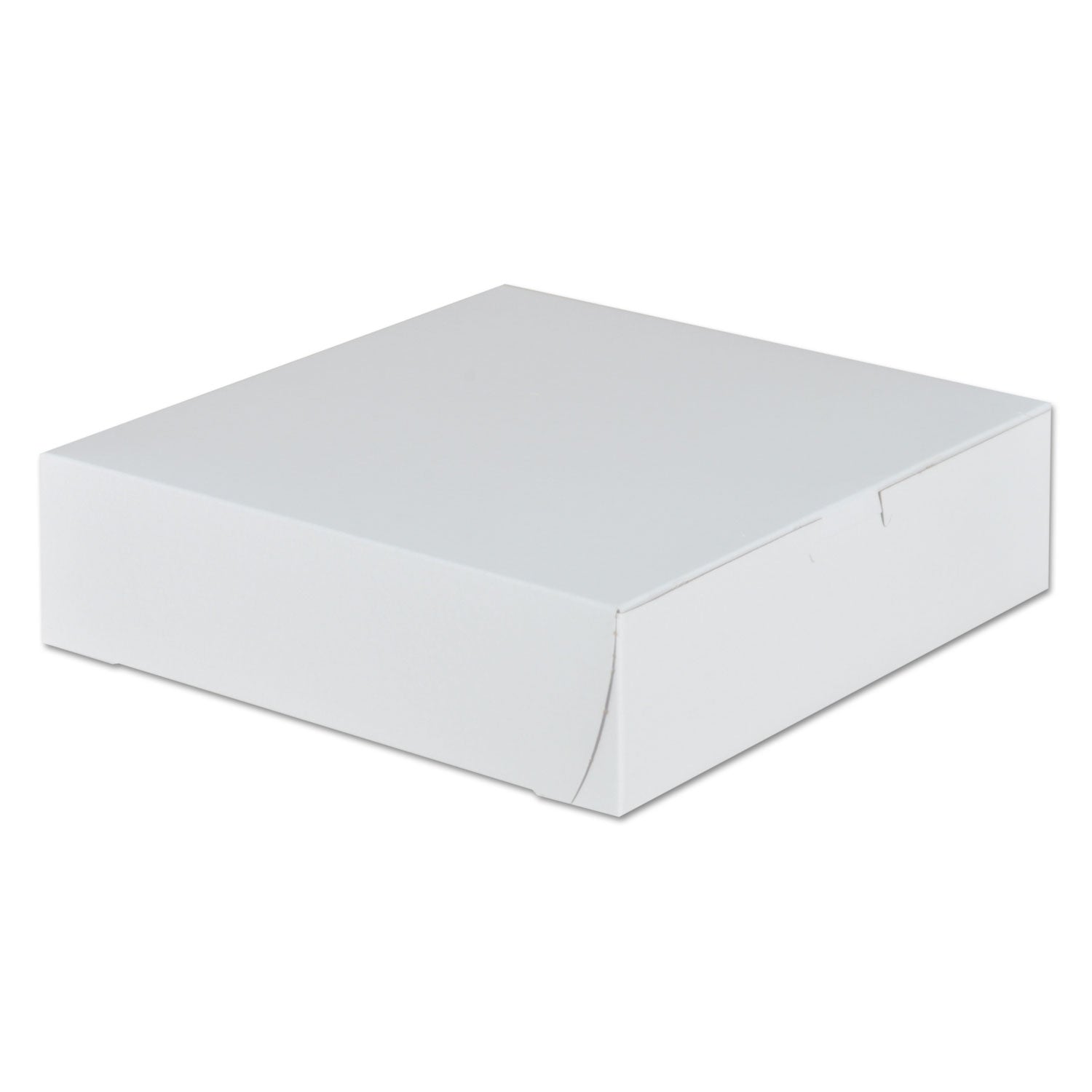 White One-Piece Non-Window Bakery Boxes, 9 x 9 x 2.5, White, Paper, 250/Carton - 