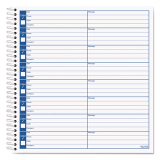 Voice Message Log Books, One-Part (No Copies), 8 x 1, 8 Forms/Sheet, 800 Forms Total - 