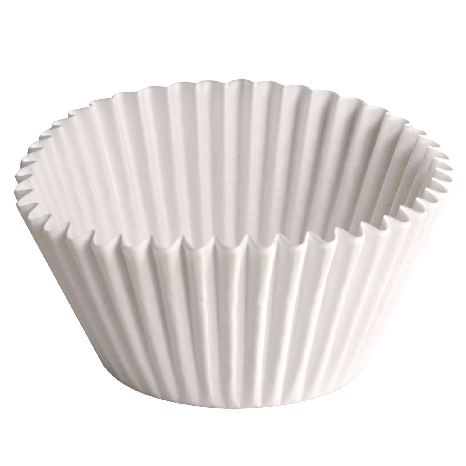 Fluted Bake Cups, 2.25 Diameter x 1.88 h, White, Paper, 500/Pack, 20 Packs/Carton