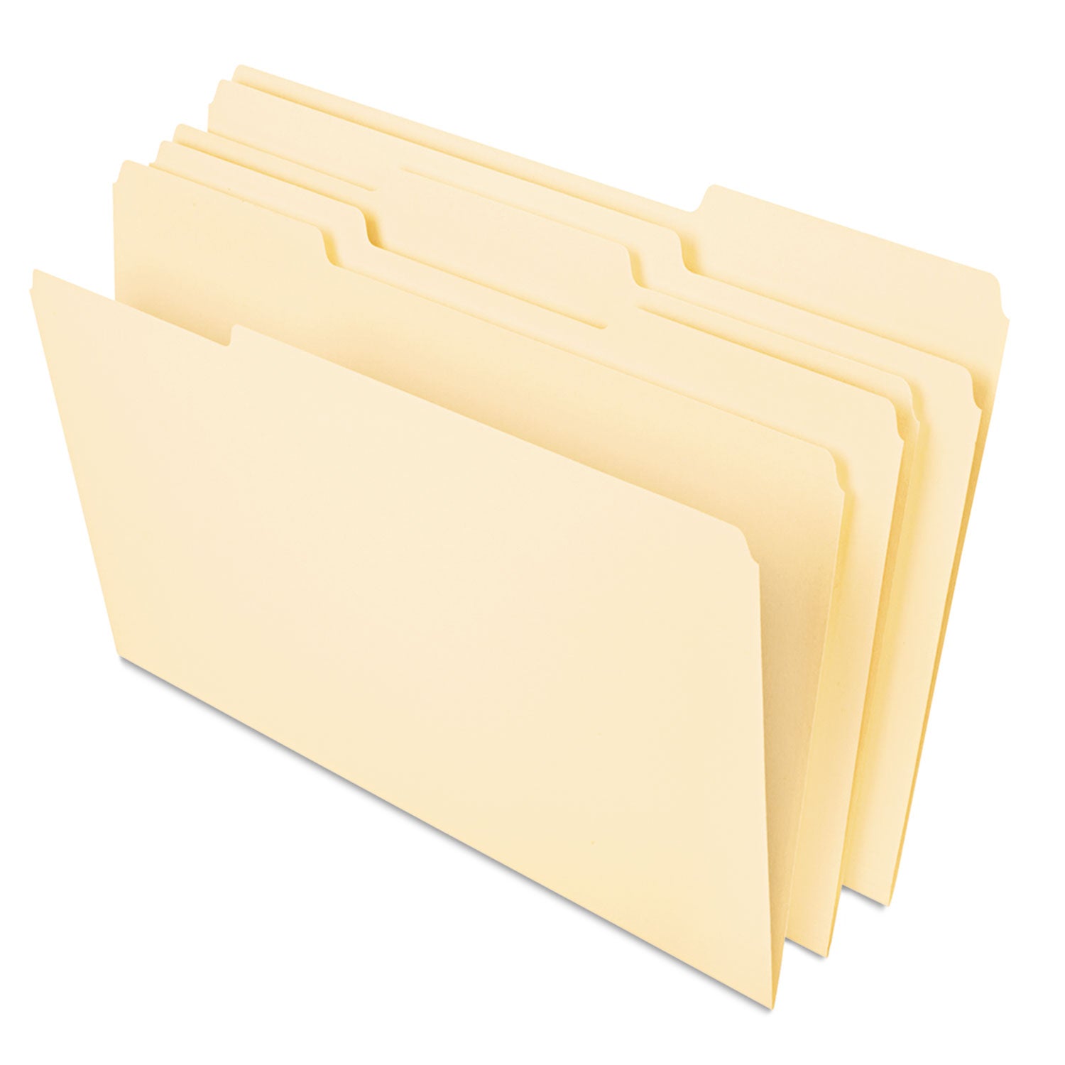 Deluxe Heavyweight File Folders, 1/3-Cut Tabs: Assorted, Letter Size, 0.75" Expansion, Manila, 50/Pack - 