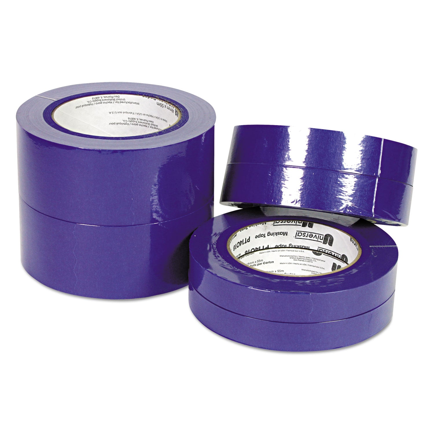 Premium Blue Masking Tape with UV Resistance, 3" Core, 24 mm x 54.8 m, Blue, 2/Pack - 