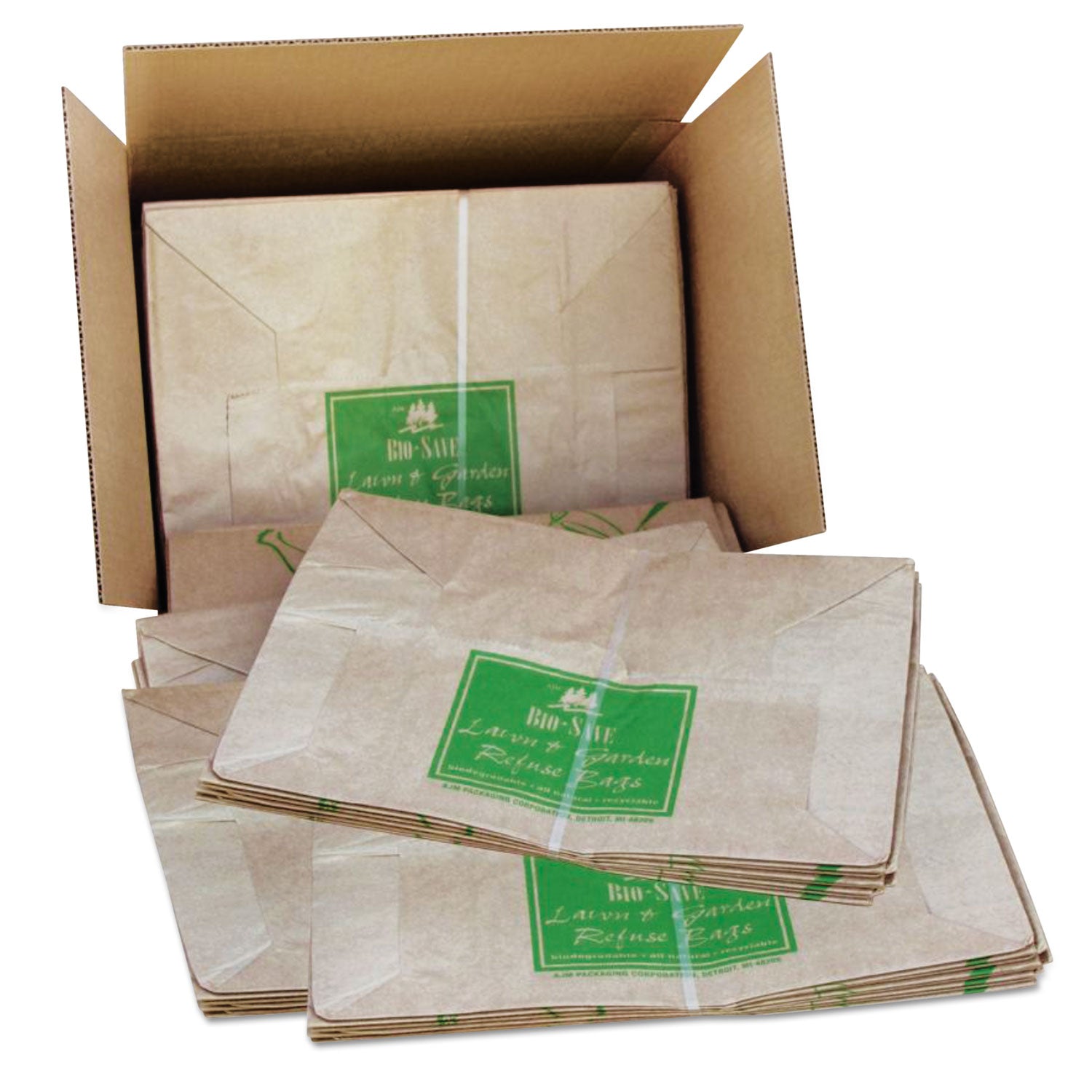Lawn and Leaf Bags, 30 gal, 16" x 35", Kraft, 50 Bags