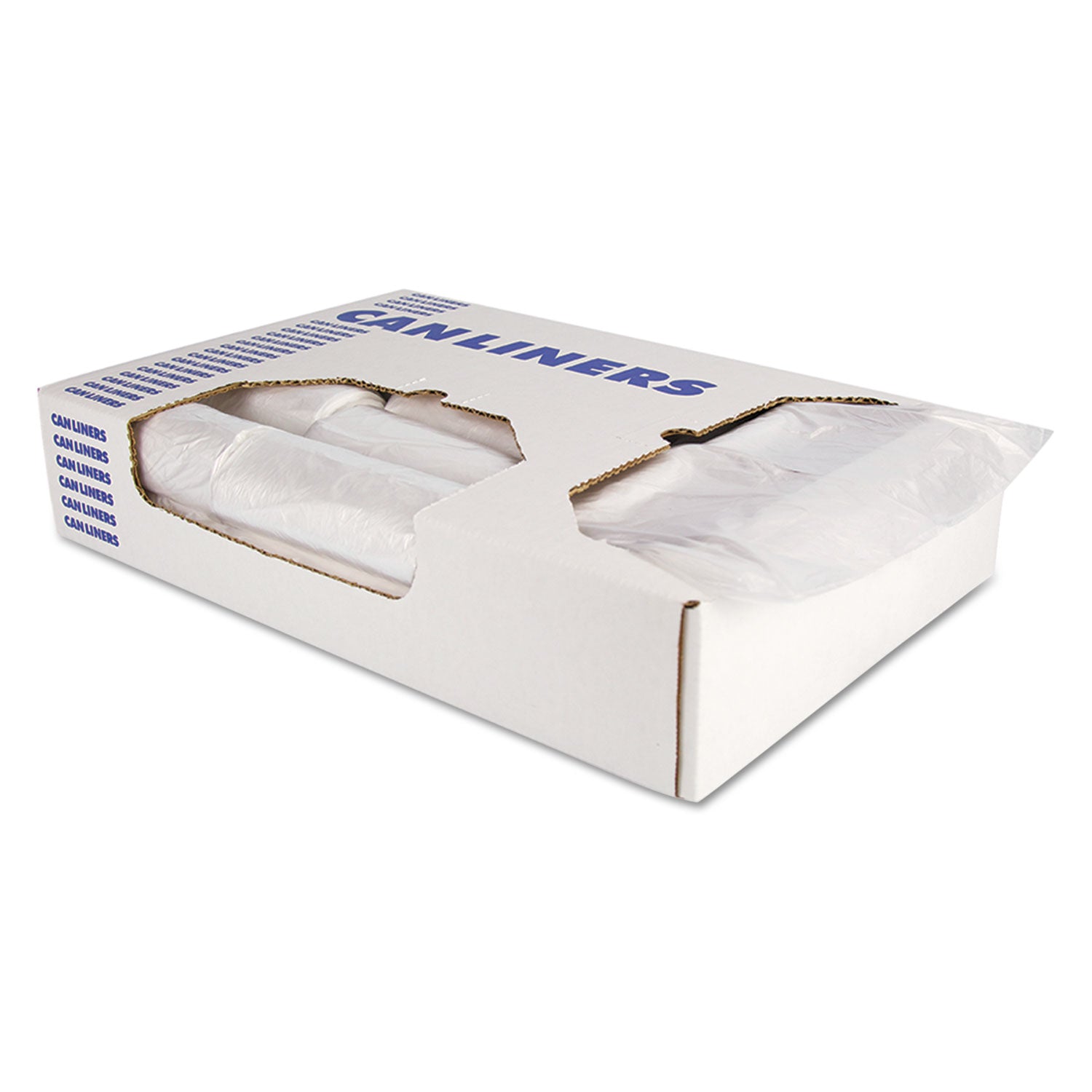 High-Density Waste Can Liners, 45 gal, 16 mic, 40" x 48", Natural, 250/Carton