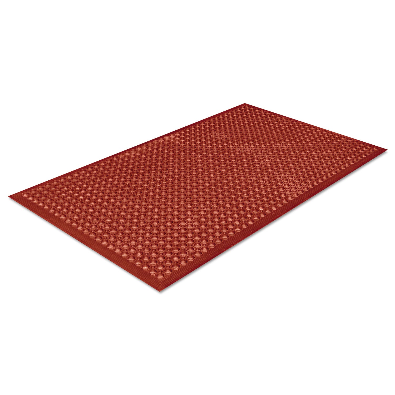 Safewalk-Light Heavy-Duty Anti-Fatigue Mat, Rubber, 36 x 60, Terra Cotta - 