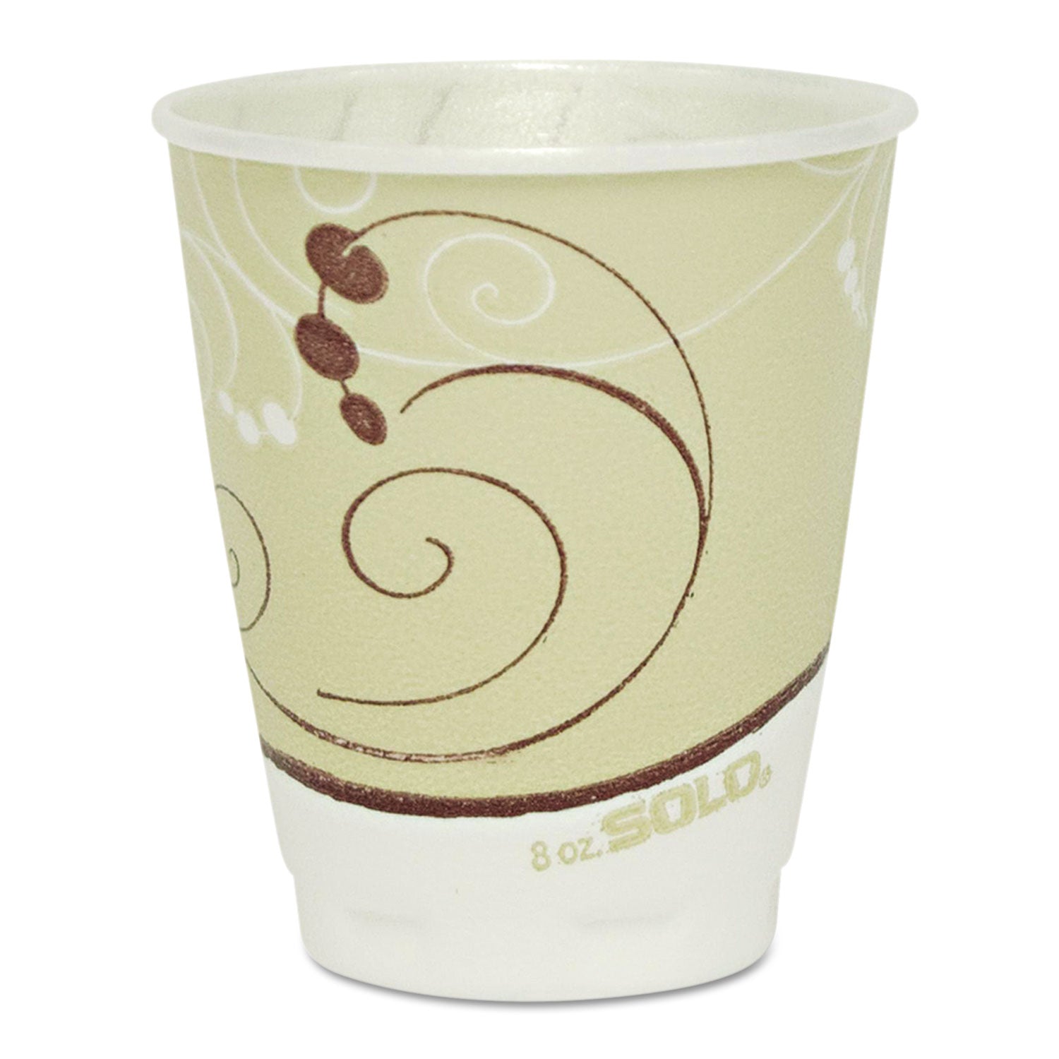 Trophy Plus Dual Temperature Insulated Cups in Symphony Design, 8 oz, Beige, 1,000/Carton - 