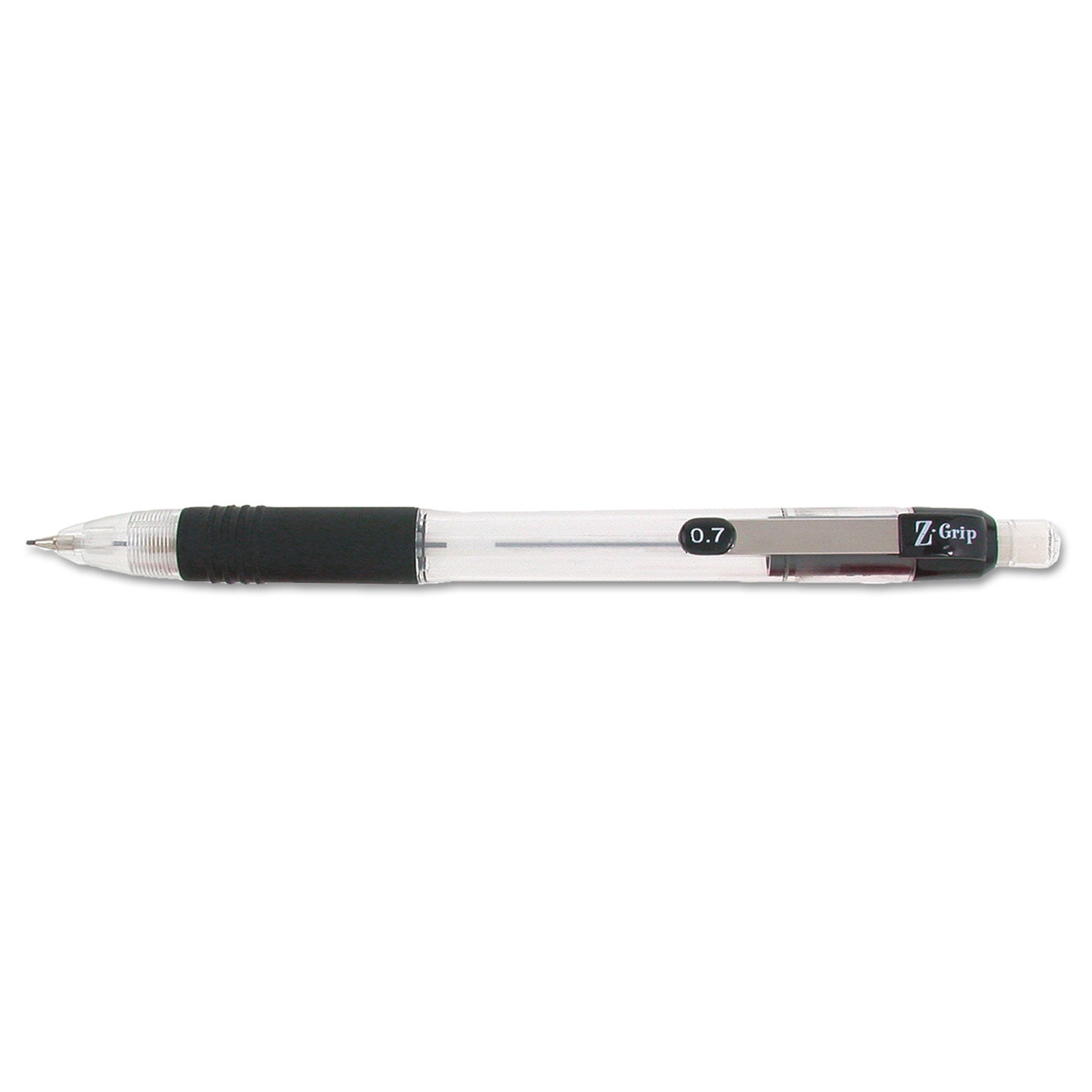 Z-Grip Mechanical Pencil, 0.7 mm, HB (#2), Black Lead, Clear/Black Barrel, 24/Pack - 