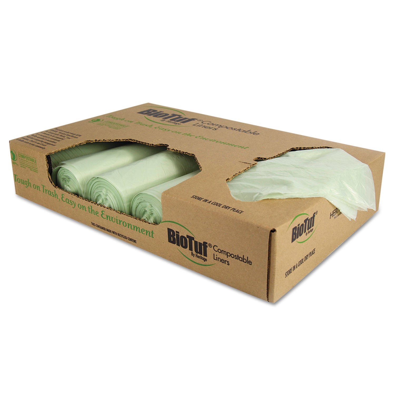 biotuf-compostable-can-liners-48-gal-1-mil-42-x-48-green-20-bags-roll-5-rolls-carton_hery8448yer01 - 1