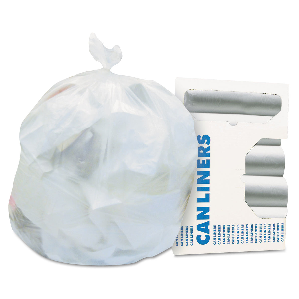 High-Density Waste Can Liners, 45 gal, 16 mic, 40" x 48", Natural, 250/Carton