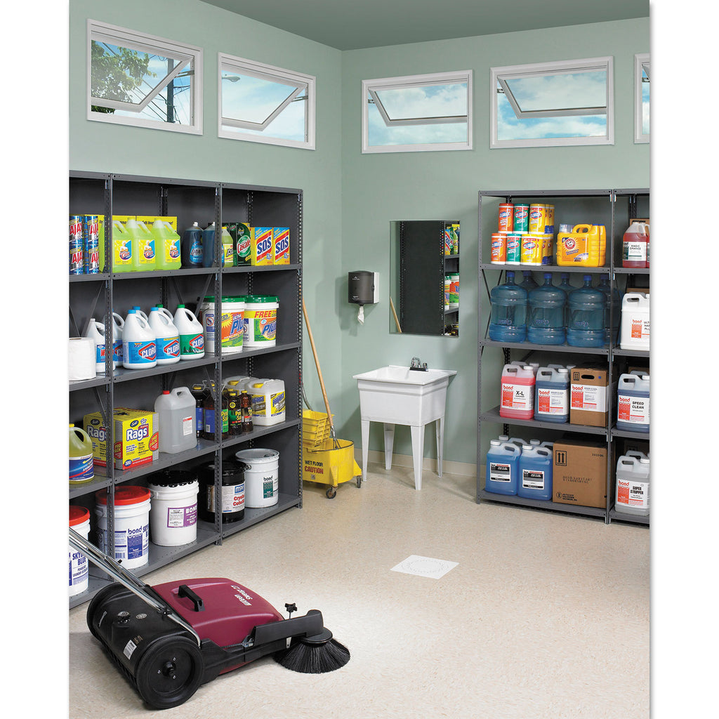 Closed Commercial Steel Shelving, Five-Shelf, 36w x 24d x 75h, Medium Gray - 