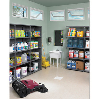 Closed Commercial Steel Shelving, Five-Shelf, 36w x 24d x 75h, Medium Gray - 