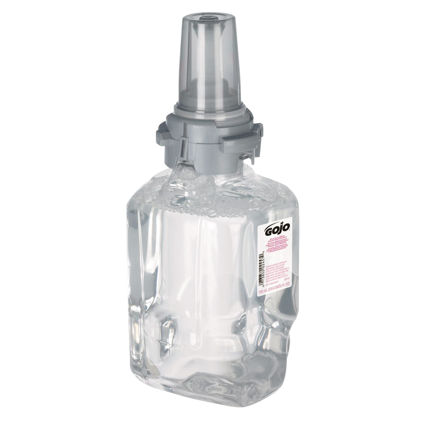 Clear and Mild Foam Handwash Refill, For ADX-7 Dispenser, Fragrance-Free, 700 mL, Clear, 4/Carton