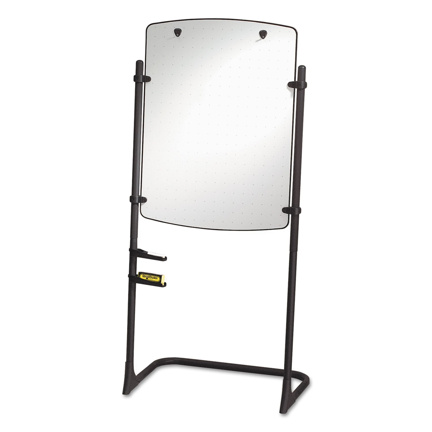 High-Style Silhouette Total Erase Presentation Easel, 31 x 41, White Surface, Black Steel Frame - 