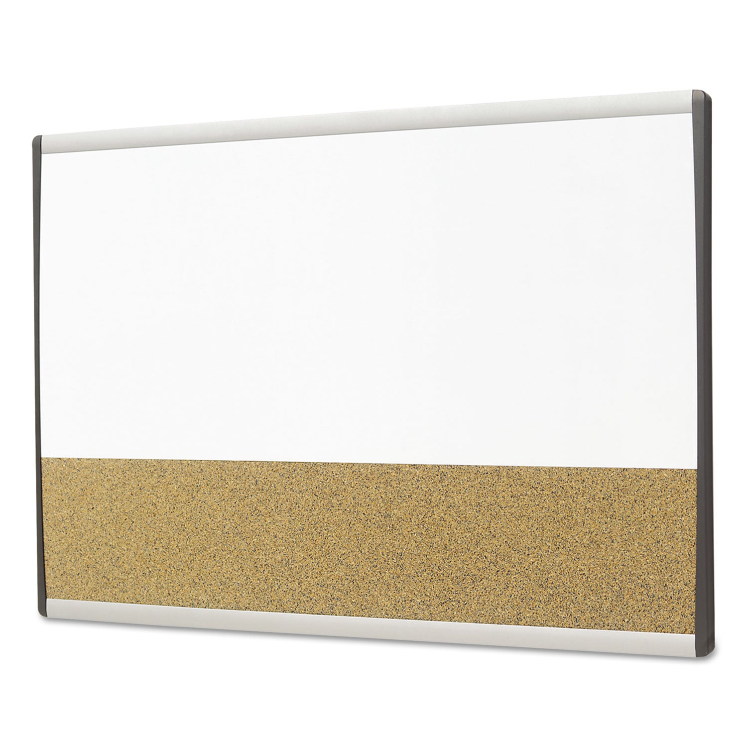 ARC Frame Cubicle Dry Erase/Cork Board, 30 x 18, Tan/White Surface, Silver Aluminum Frame - 