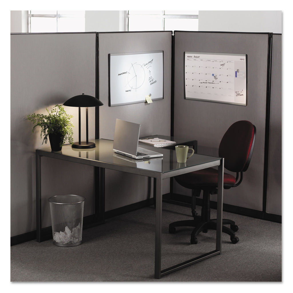 ARC Frame Cubicle Magnetic Dry Erase Board, 30 x 18, White Surface, Silver Aluminum Frame - 