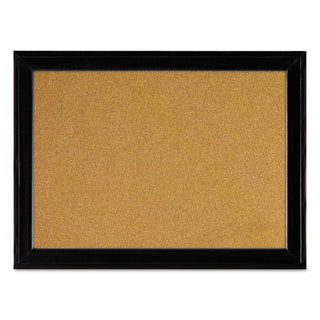 Cork Bulletin Board with Black Frame, 17 x 11, Tan Surface