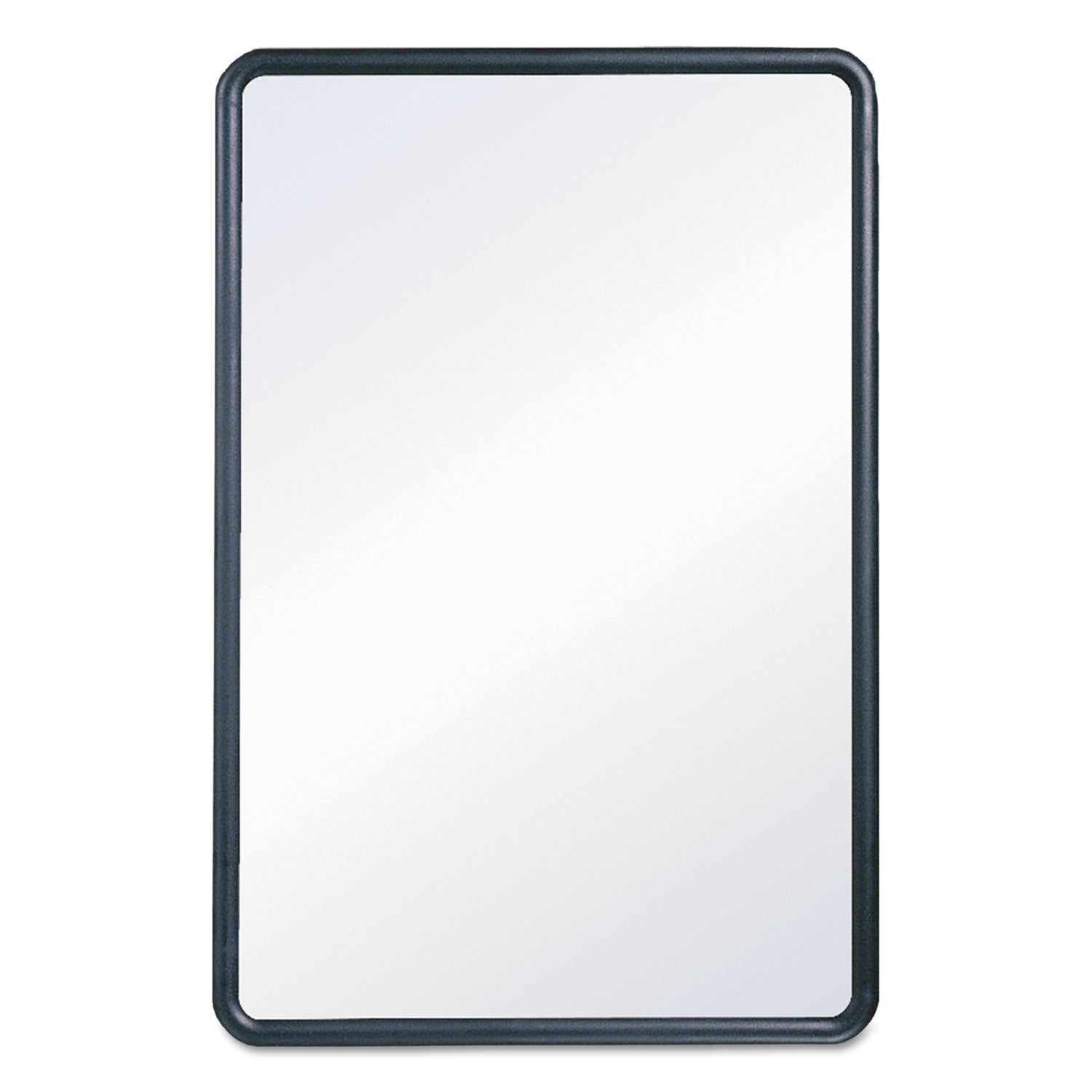 Contour Dry Erase Board, 24 x 18, Melamine White Surface, Black Plastic Frame - 
