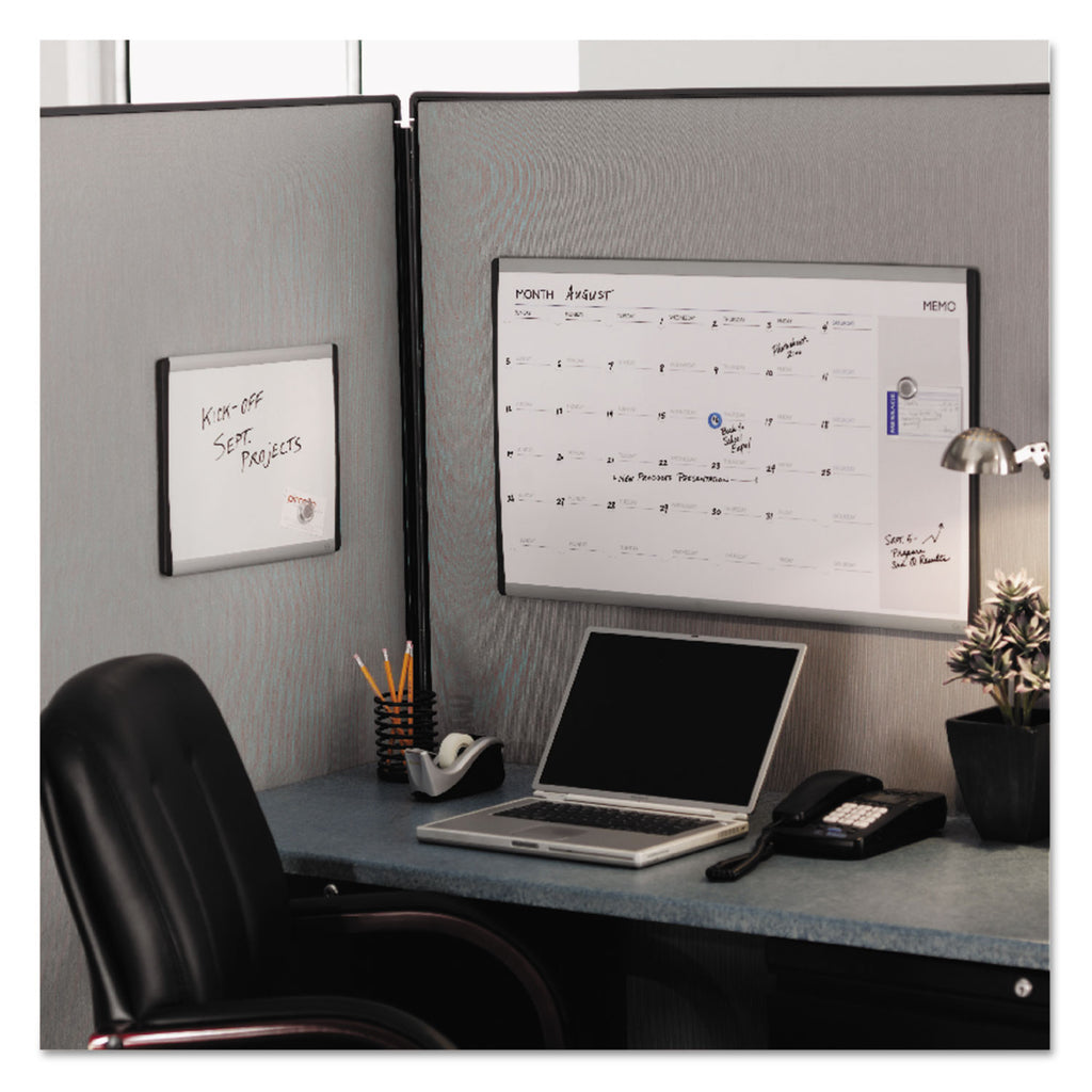 ARC Frame Cubicle Magnetic Dry Erase Board, 14 x 11, White Surface, Silver Aluminum Frame - 