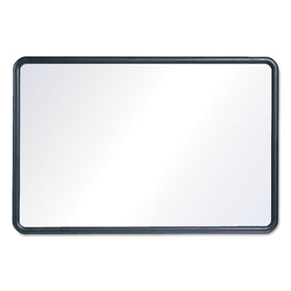 Contour Dry Erase Board, 48 x 36, Melamine White Surface, Black Plastic Frame - 