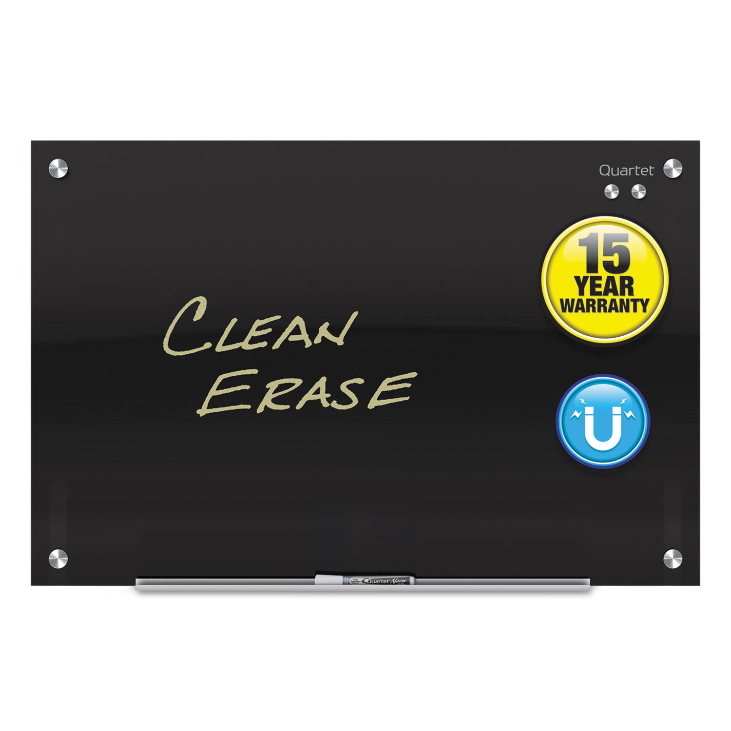 Infinity Glass Marker Board, 72 x 48, Black Surface - 