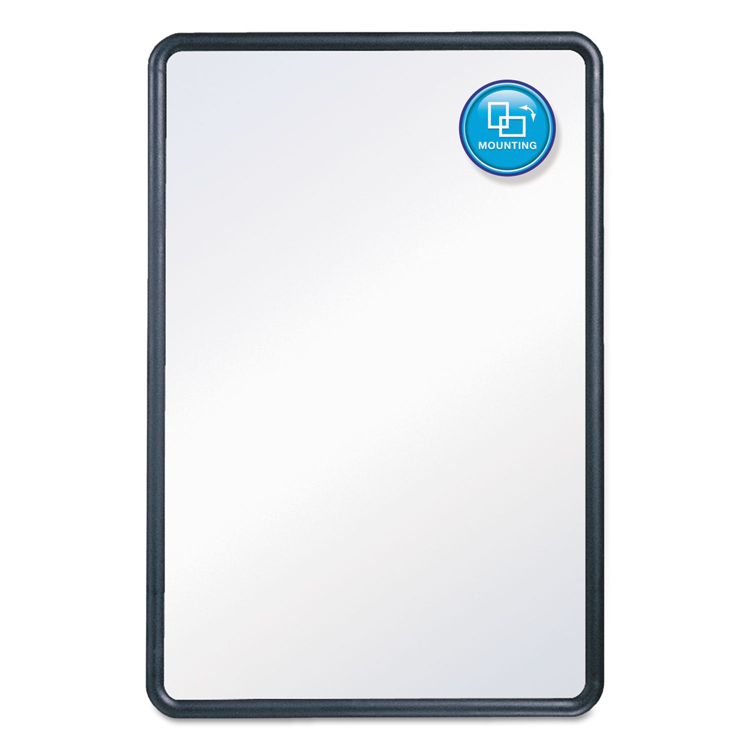 Contour Dry Erase Board, 48 x 36, Melamine White Surface, Black Plastic Frame - 