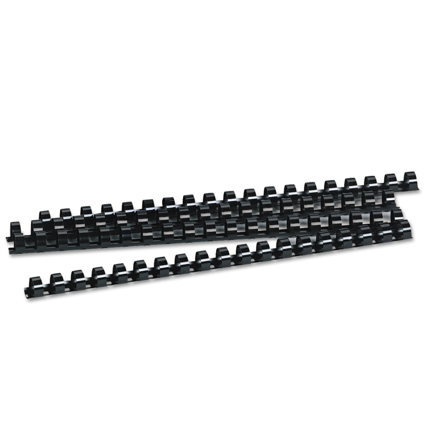 Plastic Comb Bindings, 1/2" Diameter, 90 Sheet Capacity, Black, 100/Pack - 