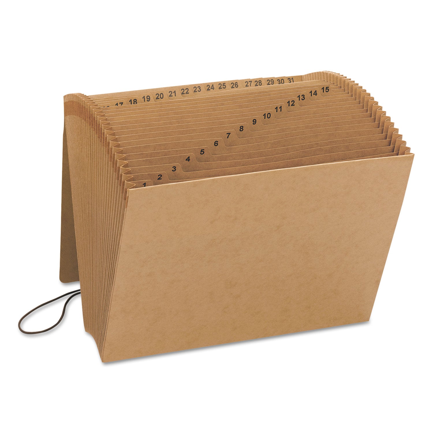 Indexed Expanding Kraft Files, 31 Sections, Elastic Cord Closure, 1/15-Cut Tabs, Letter Size, Kraft - 