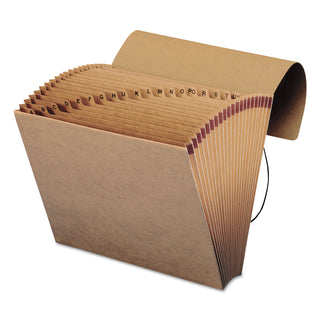 Indexed Expanding Kraft Files, 21 Sections, Elastic Cord Closure, 1/21-Cut Tabs, Letter Size, Kraft - 