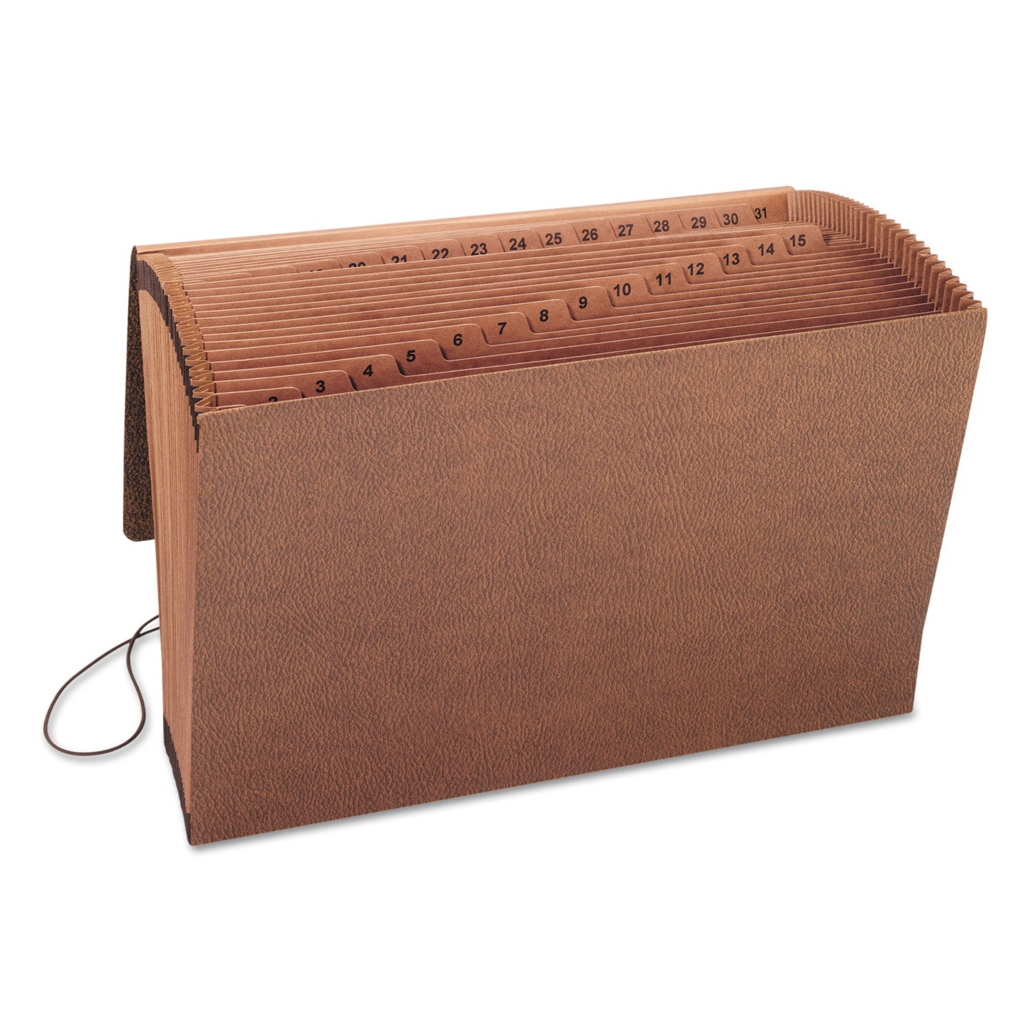 TUFF Expanding Wallet, 31 Sections, Elastic Cord Closure, 1/15-Cut Tabs, Legal Size, Redrope - 