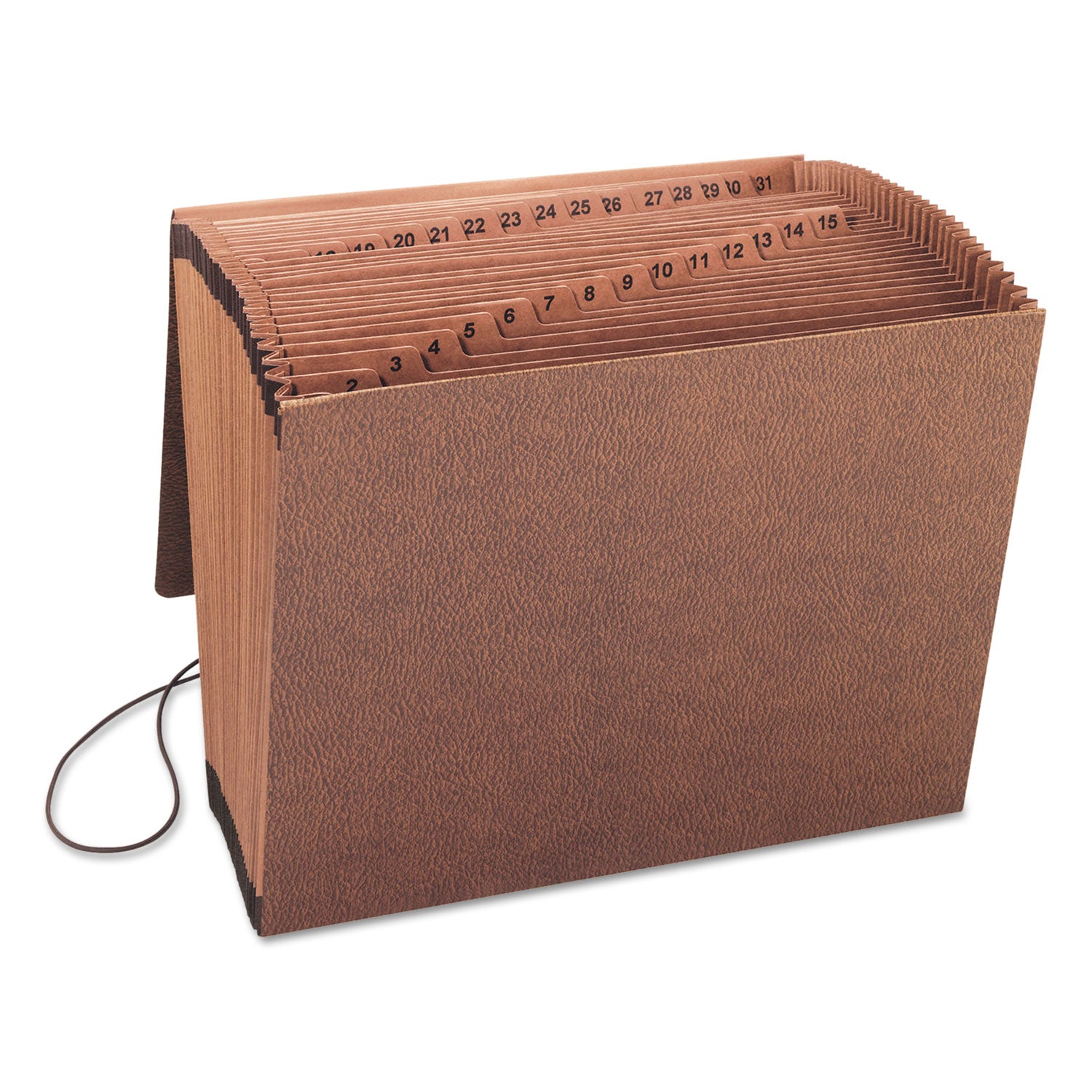 TUFF Expanding Wallet, 31 Sections, Elastic Cord Closure, 1/15-Cut Tabs, Letter Size, Redrope - 