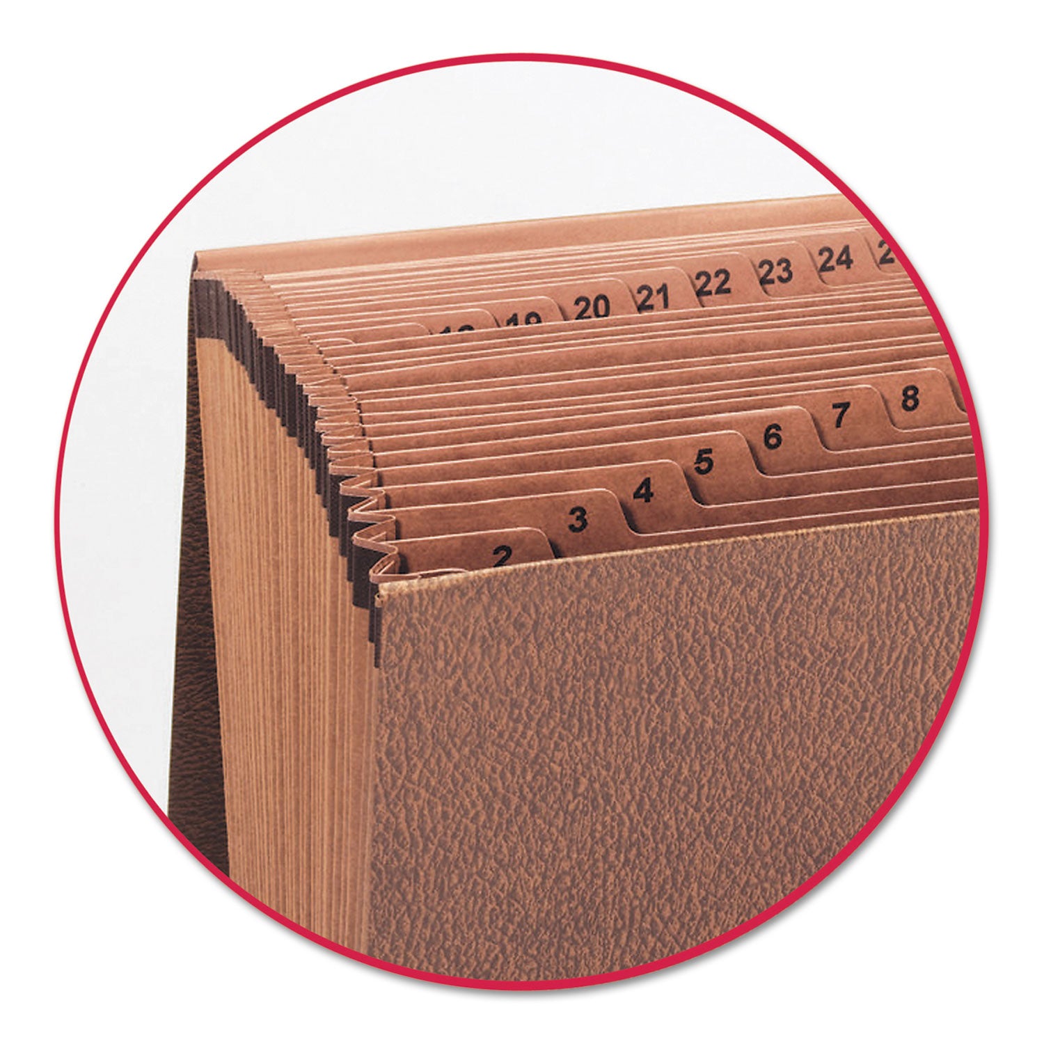 TUFF Expanding Wallet, 31 Sections, Elastic Cord Closure, 1/15-Cut Tabs, Legal Size, Redrope - 