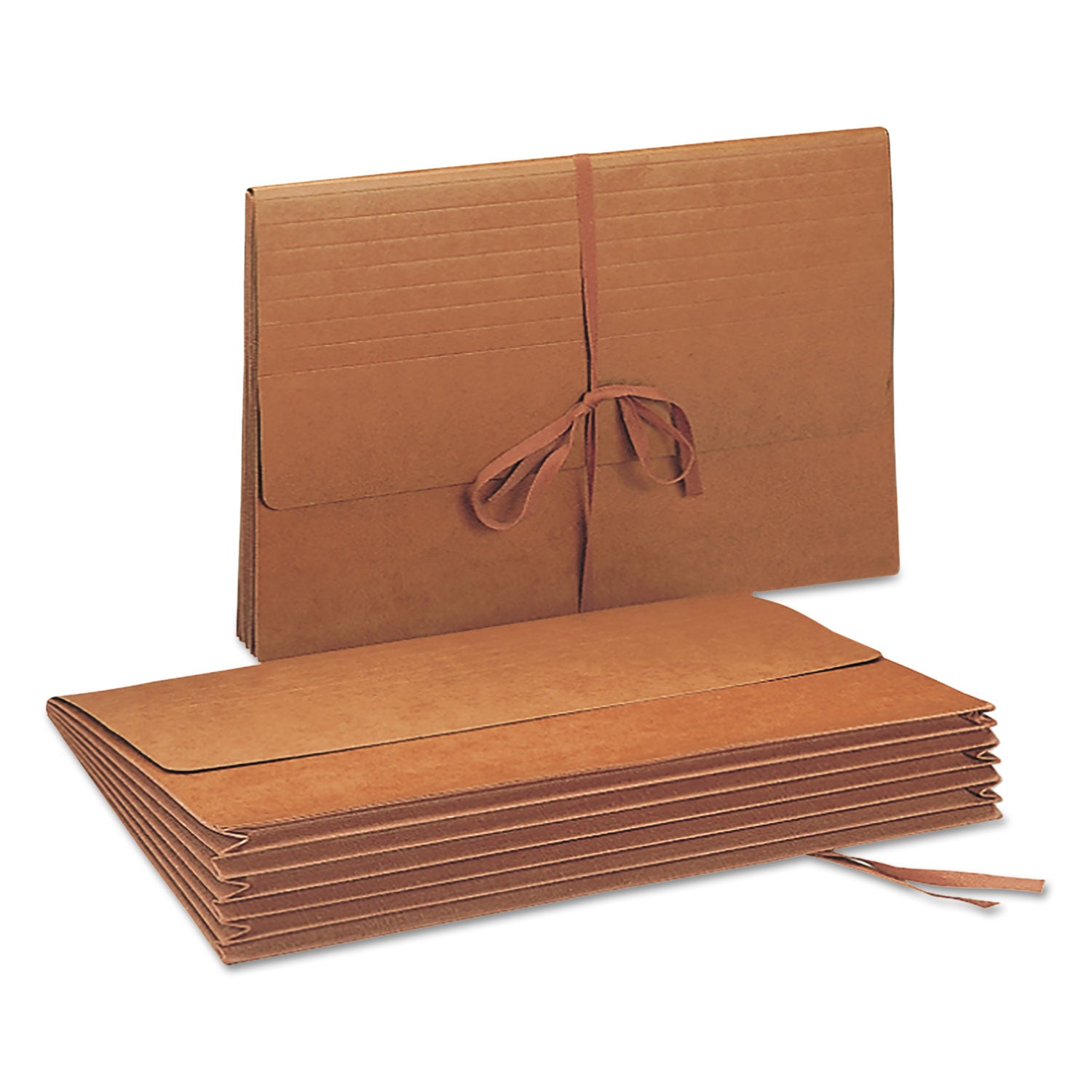 Redrope Expanding Wallets, 5.25" Expansion, 1 Section, Cloth Tie Closure, Legal Size (10" x 15"), Redrope - 