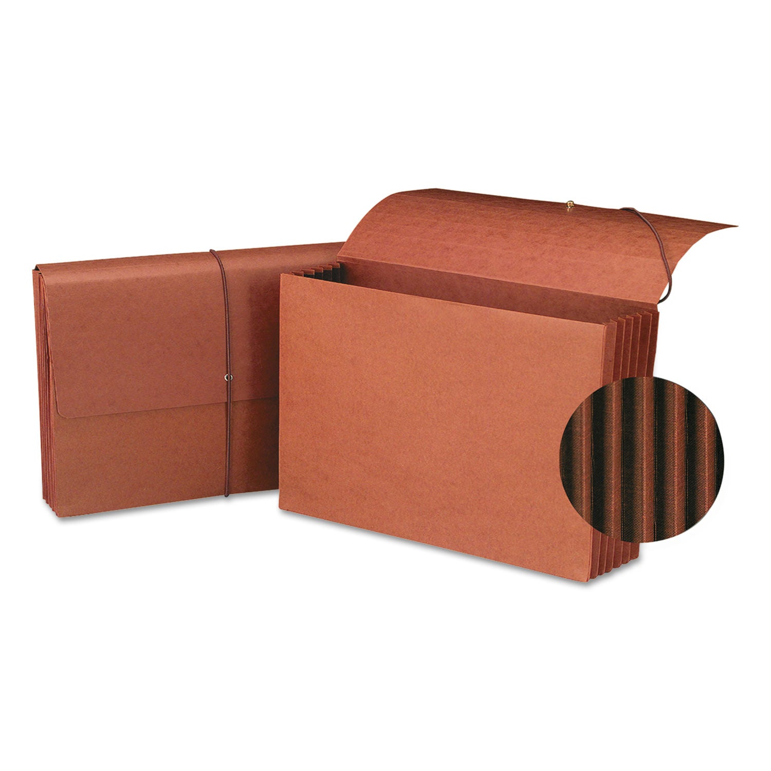 Redrope Expanding Wallet With Elastic Cord, 5.25" Expansion, 1 Section, Elastic Cord Closure, Legal Size, Redrope, 10/Box - 