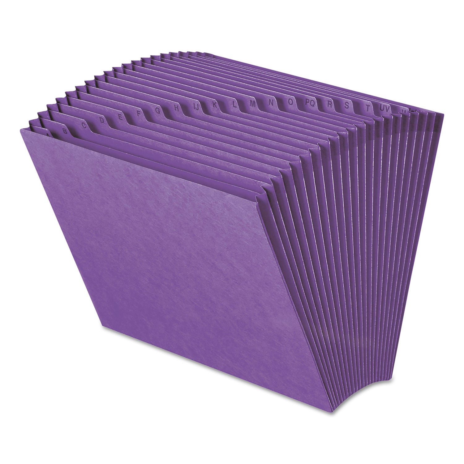 Heavy-Duty Indexed Expanding Open Top Color Files, 21 Sections, 1/21-Cut Tabs, Letter Size, Purple - 