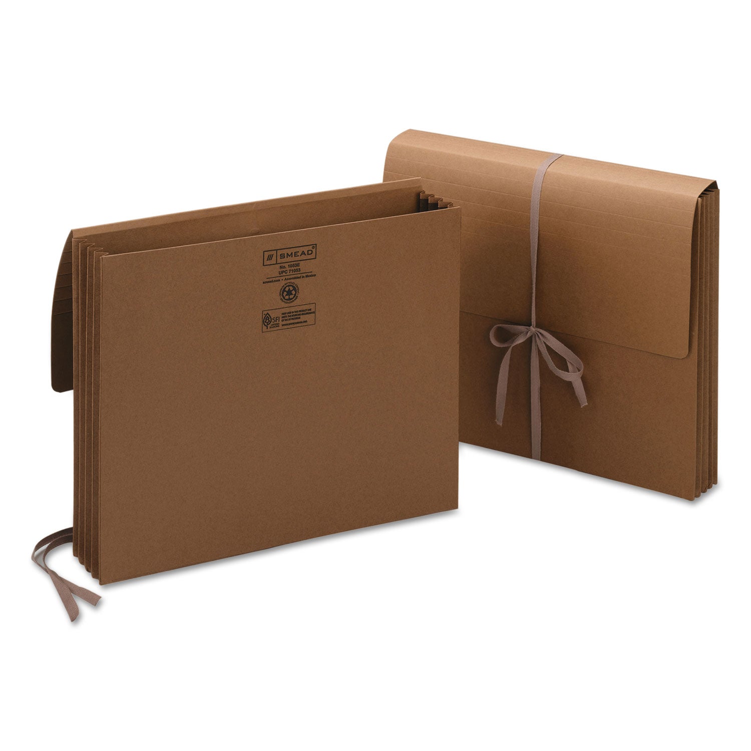 Redrope Expanding Wallets, 3.5" Expansion, 1 Section, Cloth Tie Closure, Letter Size, Redrope, 10/Box - 