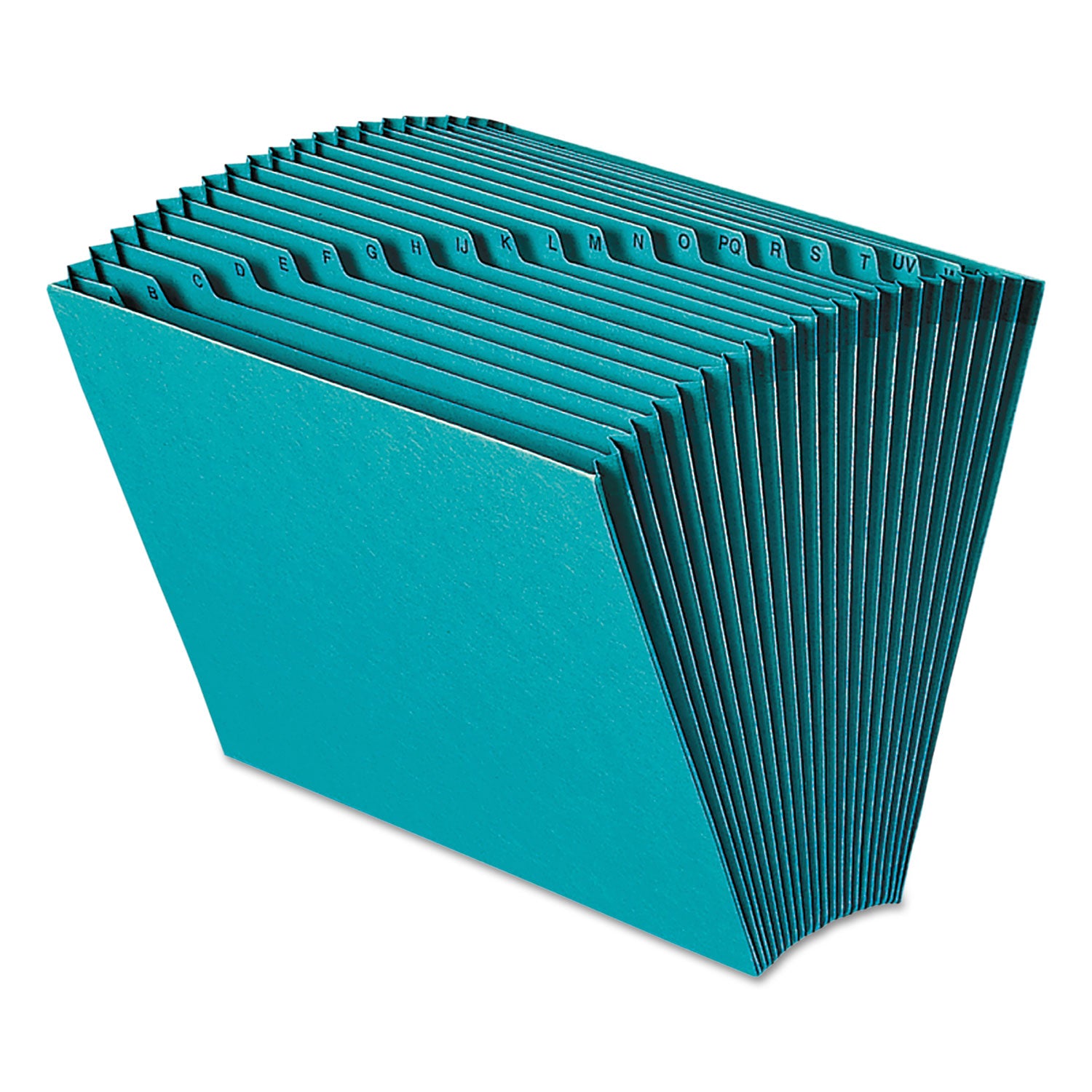 Heavy-Duty Indexed Expanding Open Top Color Files, 21 Sections, 1/21-Cut Tabs, Letter Size, Teal - 