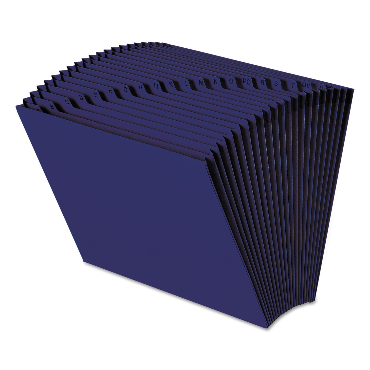 Heavy-Duty Indexed Expanding Open Top Color Files, 21 Sections, 1/21-Cut Tabs, Letter Size, Navy Blue - 