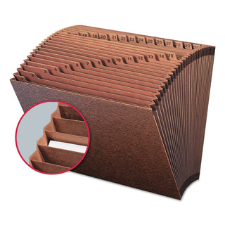 TUFF Expanding Open-Top Stadium File, 31 Sections, 1/31-Cut Tabs, Letter Size, Redrope - 