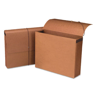 Recycled Redrope Wallets, 5.25" Expansion, 1 Section, Elastic Cord Closure, Letter Size, Redrope, 10/Box - 