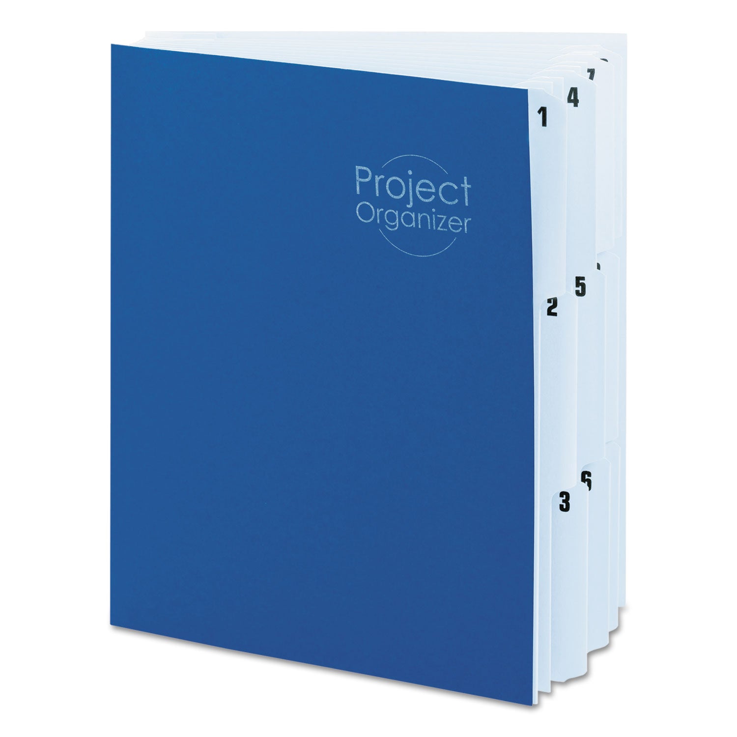 10-Pocket Project Organizer with Indexed Tabs (1-10), 10 Sections, Unpunched, 1/3-Cut Tabs, Letter Size, Lake Blue/Navy Blue - 