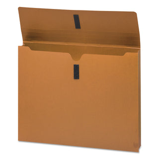 Expanding Wallet with Hook and Loop Closure, 2" Expansion, 1 Section, Hook/Loop Closure, Letter Size, Redrope