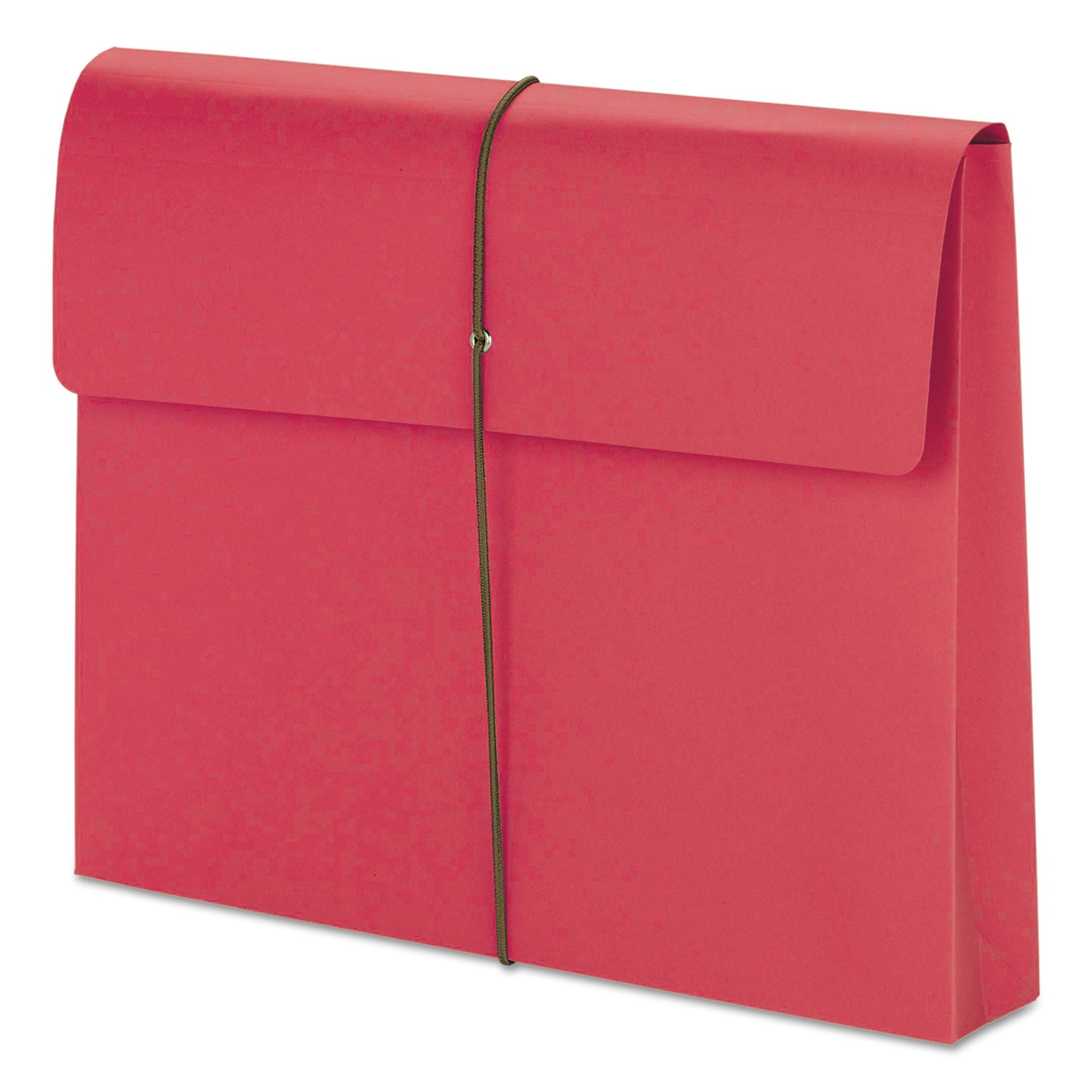Expanding Wallet with Elastic Cord, 2" Expansion, 1 Section, Elastic Cord Closure, Letter Size, Red, 10/Box - 