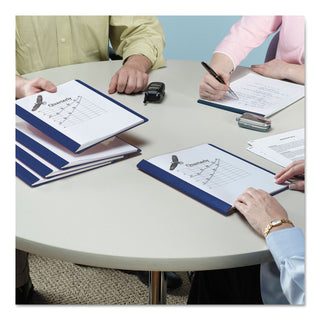 Clear Front Report Cover, Double-Prong Fastener, 0.5" Capacity, 8.5 x 11, Clear/Dark Blue, 25/Box