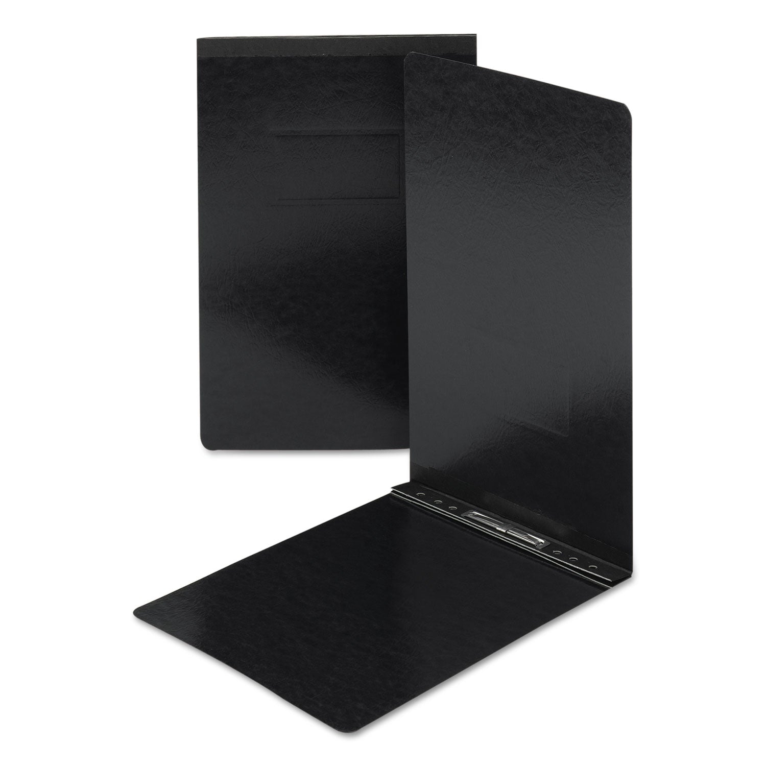 Prong Fastener Pressboard Report Cover, Two-Piece Prong Fastener, 2" Capacity, 8.5 x 14, Black/Black - 