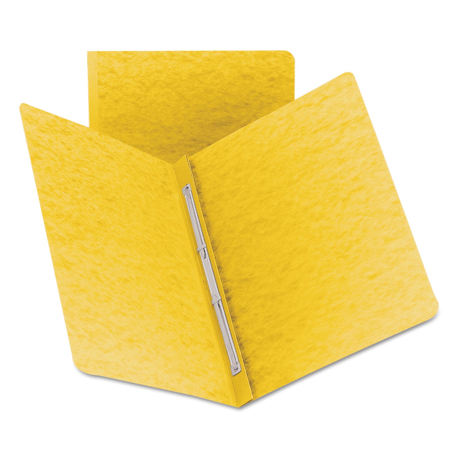 Prong Fastener Premium Pressboard Report Cover, Two-Piece Prong Fastener, 3" Capacity, 8.5 x 11, Yellow/Yellow - 