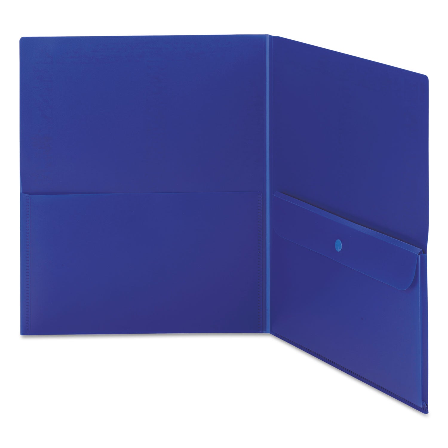 Poly Two-Pocket Folder with Security Pocket, 11 x 8 1/2, Blue, 5/Pack - 