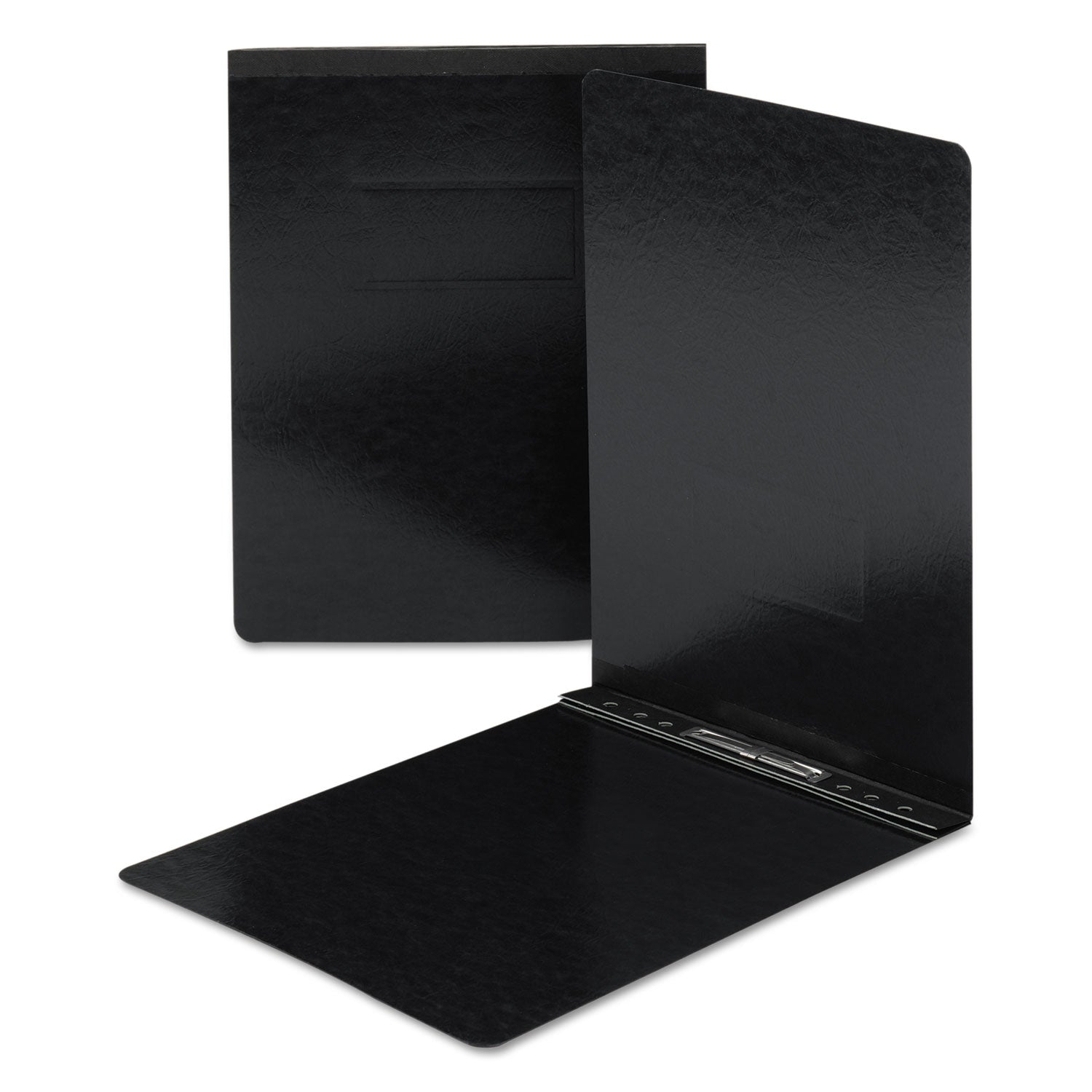 Prong Fastener Premium Pressboard Report Cover, Two-Piece Prong Fastener, 2" Capacity, 8.5 x 11, Black/Black - 