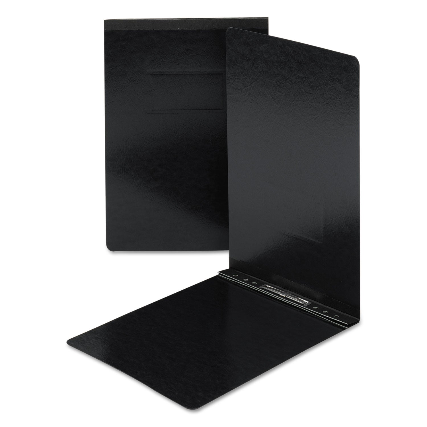 Prong Fastener Premium Pressboard Report Cover, Two-Piece Prong Fastener, 3" Capacity, 8.5 x 14, Black/Black - 
