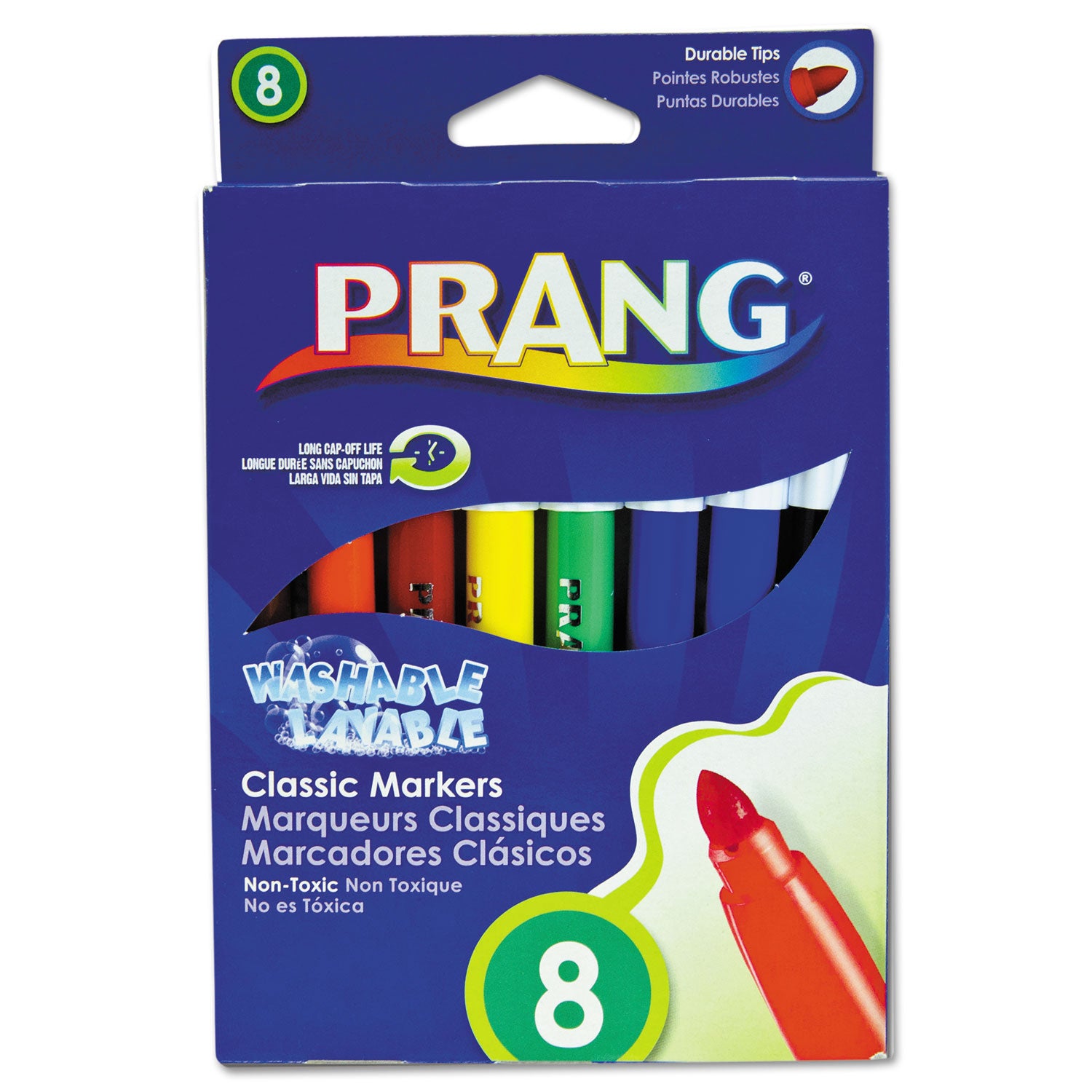 Washable Marker, Broad Bullet Tip, Assorted Colors, 8/Set - 
